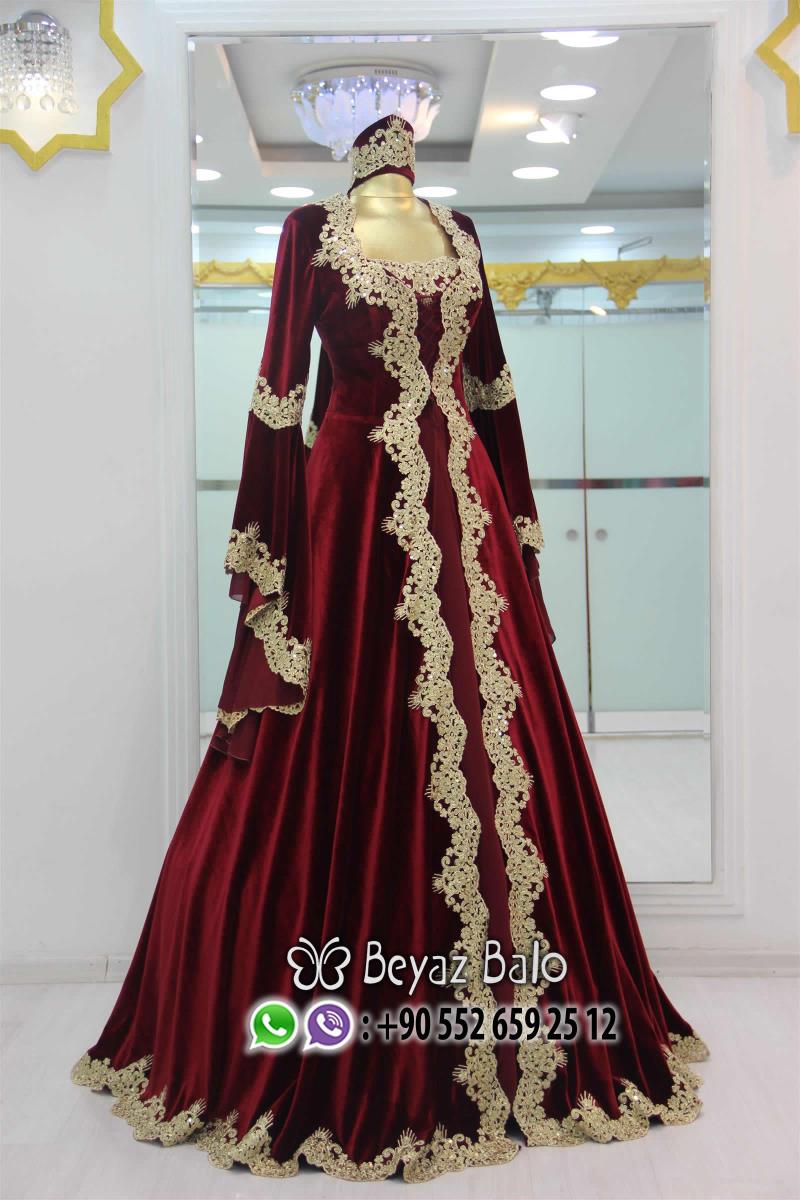 Kaftan-4005 Bordo